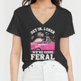 Feral Raccoon Meme Women's V-Neck T-Shirt | Fun Adventure Vibes