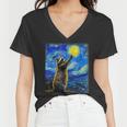 Raccoon Lover Women's V-Neck - Starry Night Art Tee | Unique Gift