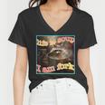 Raccoon Meme V-Neck T-Shirt for Women – Humorous and Quirky