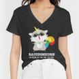 Raccoon Unicorn Women's V-Neck T-Shirt | Whimsical Fantasy Fun