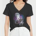 Raccoon V-Neck T-Shirt - Mystical Moon Theme | Women's Tee