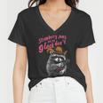 Raccoon Women's V-Neck T-Shirt - Fun Strawberry Jam Theme