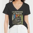 Retro Raccoon Camping Women's V-Neck T-Shirt - Fun Outdoors