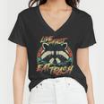 Retro Raccoon Women's V-Neck T-Shirt - Live Fast, Eat Trash