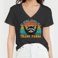 Trash Panda Raccoon Women's V-Neck Tee - Fun Spirit Animal Design