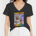 Tummy Ache Survivor Raccoon Small Women's V-Neck T-Shirt