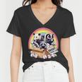 Vintage Adopt Animals Women's V-Neck T-Shirt | Cat & Raccoon Theme