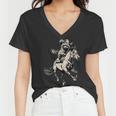 Vintage Cowboy Raccoon T-Shirt for Women - Retro Western 90s V-Neck