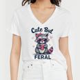 Cute Raccoon V-Neck T-Shirt for Women - Funny Summer Style