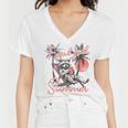 Feral Raccoon Summer V-Neck T-Shirt | Women's Vacation Fun