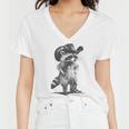 Raccoon Cowboy Graphic V-Neck T-Shirt | Unisex Funny Western Pick