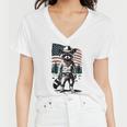 Raccoon Cowboy V-Neck T-Shirt - Vintage Western Style for Women