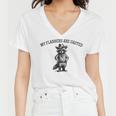 Raccoon Cowboy Women's V-Neck T-Shirt - Playful Humor - Wild West Fun