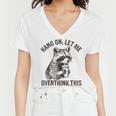 Raccoon Sarcastic Women's V-Neck T-Shirt - Humorous Print