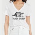 Raccoon V-Neck T-Shirt | Grey Short Sleeve for Women - Modern Print