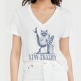 Stay Trashy Raccoon Halloween Women's V-Neck T-Shirt | Funny Festive Style