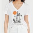 Trash Panda Women's V-Neck T-Shirt - Retro 90s Sunset Design