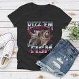 Autism Rizz Em With The Tism Meme Autistic Racoon Women's V-Neck T-Shirt