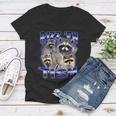Autistic Raccoon Rizz V-Neck Tshirt - Women's Meme Style