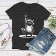 Feral Raccoon Meme Women's V-Neck T-Shirt – Quirky Humor