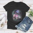 Ferrets Howling Moon Women's V-Neck T-Shirt | Fun Animal Design