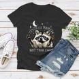 Funny Raccoon V-Neck T-Shirt | Quirky Women's Casual Top