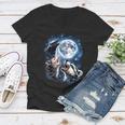 Opossum Raccoon Skunk Moon Meme V-Neck Tee for Animal Lovers
