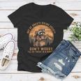 Raccoon Hiking Vintage V-Neck | Women's Tee - Outdoors Enthusiasts