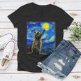 Raccoon Lover Women's V-Neck - Starry Night Art Tee | Unique Gift