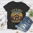 Raccoon Lovers Let's Get Trashed V-Neck T-Shirt - Women's Small