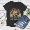 Raccoon Trash Panda Women's V-Neck T-Shirt - Playful Attitude Twist