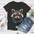 Raccoon Women's V-Neck T-Shirt | Stylish Urban Wildlife Theme