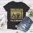 Retro Angry Raccoon Women's V-Neck T-Shirt - Playful Statement