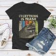 Retro Raccoon Camping Women's V-Neck T-Shirt - Fun Outdoors