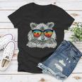 Retro Raccoon Sunglasses | Animal Lover V-Neck Women's T-Shirt