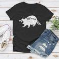 Retro Raccoon Women's V-Neck T-Shirt - Vintage Moon Theme