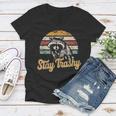 Stay Trashy Opossum & Raccoon Meme Women's V-Neck T-Shirt - Fun