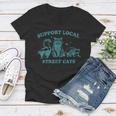 Support-Local-Street-Cat Vintage Raccoon Opossum Skunk Women's V-Neck T-Shirt