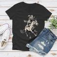 Vintage Cowboy Raccoon T-Shirt for Women - Retro Western 90s V-Neck