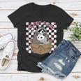Women's V-Neck T-Shirt - Adopt A Cat Team - Opossum & Racoon Design