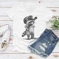 Raccoon Cowboy Graphic V-Neck T-Shirt | Unisex Funny Western Pick