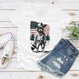 Raccoon Cowboy V-Neck T-Shirt - Vintage Western Style for Women