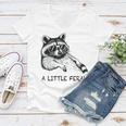 Raccoon V-Neck T-Shirt for Women - Moonlit Trash Panda Design