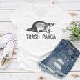 Raccoon V-Neck T-Shirt | Grey Short Sleeve for Women - Modern Print