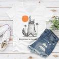 Trash Panda Women's V-Neck T-Shirt - Retro 90s Sunset Design