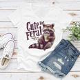 Vintage Raccoon Coffee Lover Women's V-Neck T-Shirt | Cute Feral Design