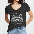 Cute Raccoon Women's V-Neck T-Shirt | Whimsical Wildlife Style