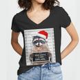Dear Santa Raccoon Women's V-Neck T-Shirt - Fun Christmas Apparel