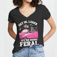Feral Raccoon Meme Women's V-Neck T-Shirt | Fun Adventure Vibes