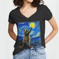 Raccoon Lover Women's V-Neck - Starry Night Art Tee | Unique Gift